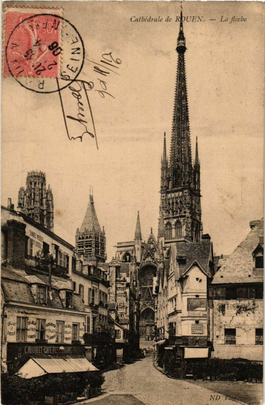 Carte postale ancienne Cathedrale de Rouen-La fleche à Rouen