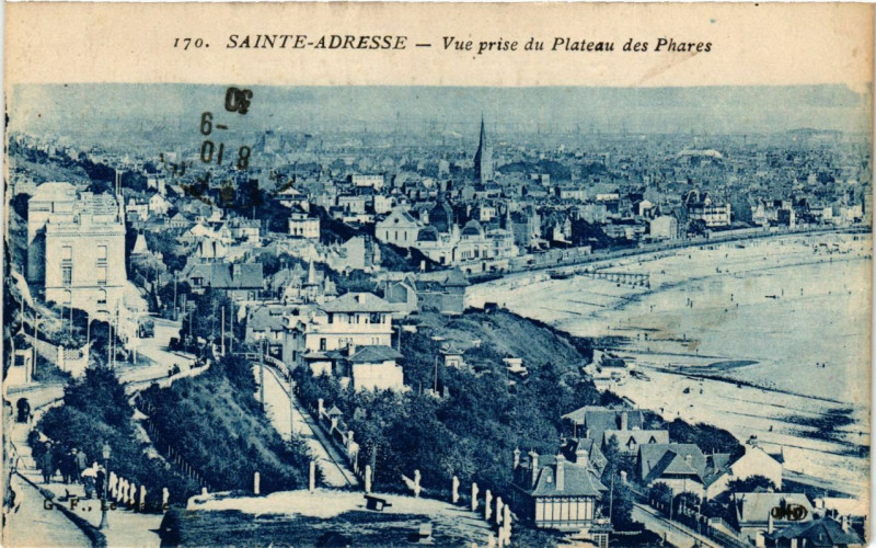 Carte postale ancienne Sainte-Adresse - Vue prise du Plateau des Phares à Sainte-Adresse