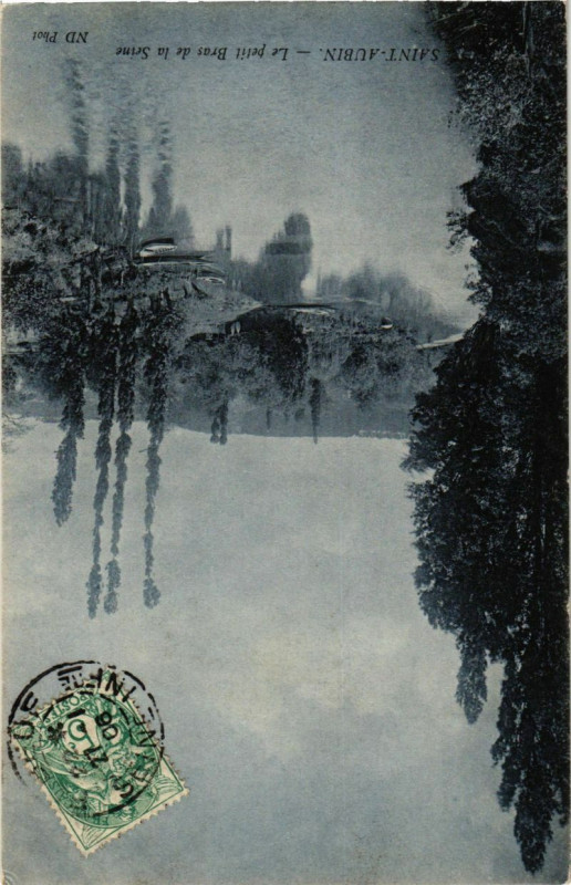Carte postale ancienne Saint-Aubin - Le Petit Bras de la Seine