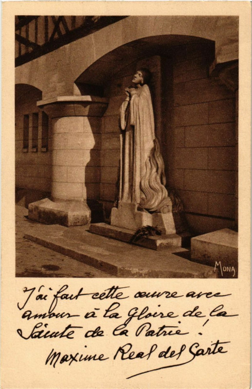 Carte postale ancienne Rouen - La Statue de Jeanne d'arc à Rouen