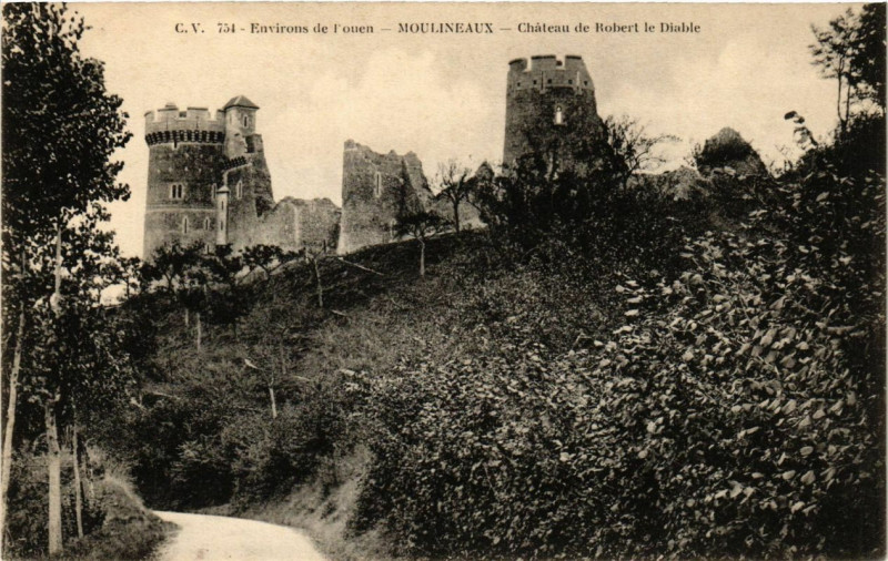 Carte postale ancienne Moulineaux - Chateau de Robert le Diable à Moulineaux