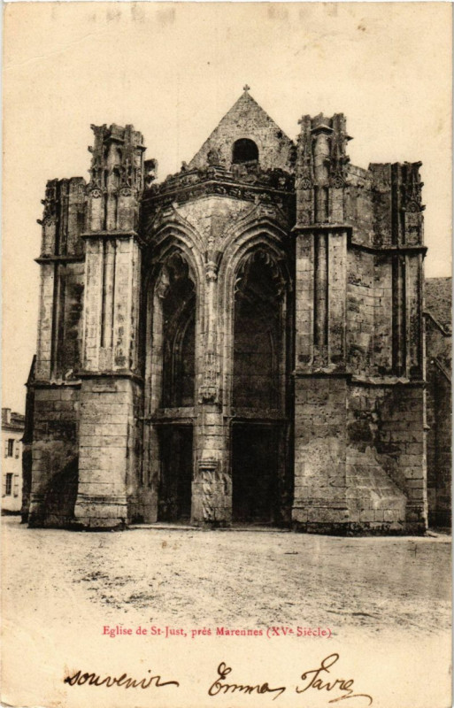 Carte postale ancienne Marennes - Eglise de Saint-Just
