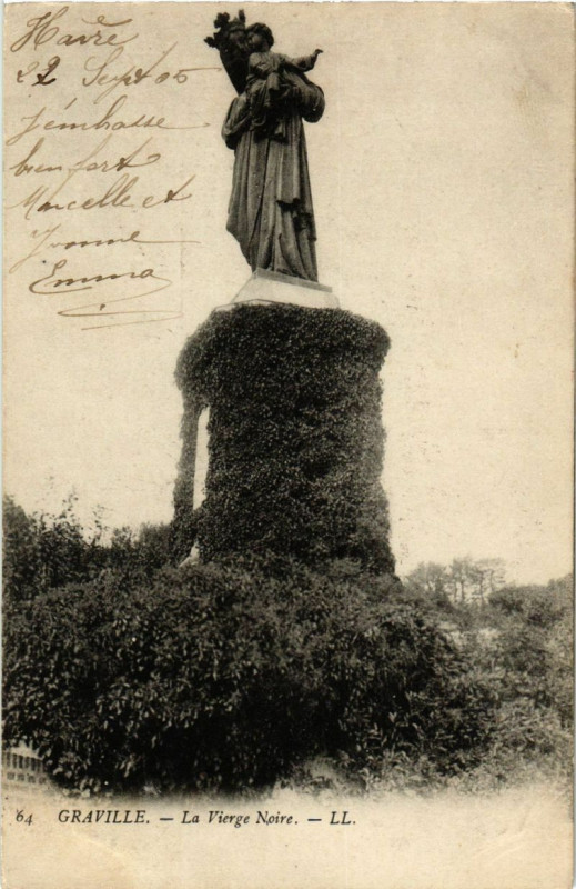 Carte postale ancienne Graville-Saint-Honorine - La Vierge Noire