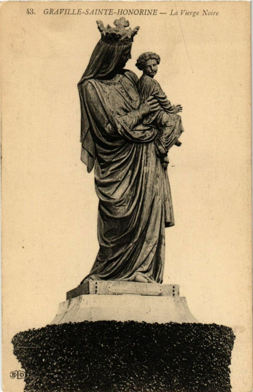 Carte postale ancienne Graville-Saint-Honorine - La Vierge Noire