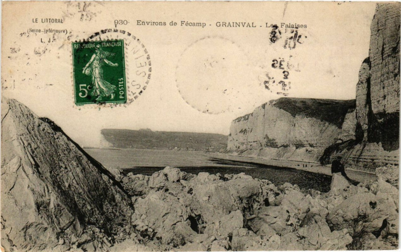 Carte postale ancienne Grainval - Les Falaises
