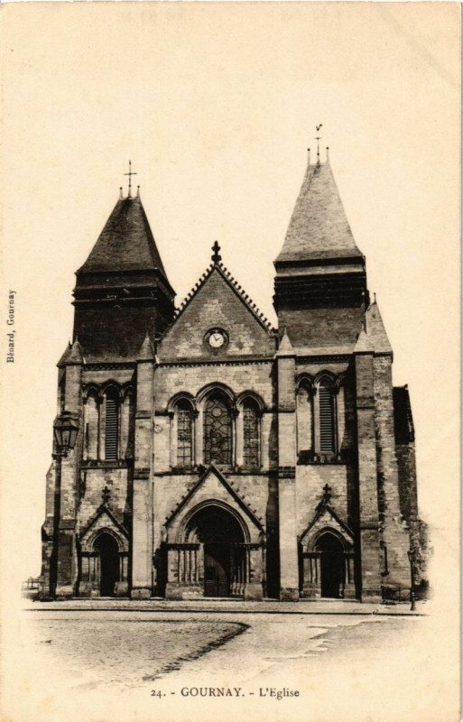 Carte postale ancienne Gournay-en-Bray - Eglise à Gournay-en-Bray