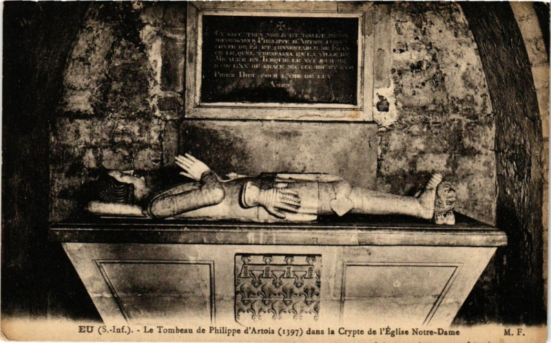 Carte postale ancienne Eu - Le Tombeau de Philippe d'Artois à Eu