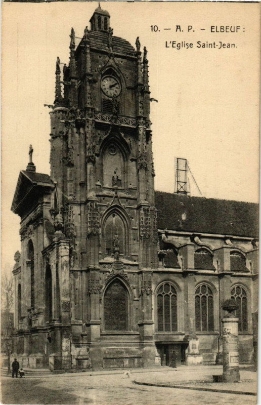 Carte postale ancienne Elbeuf - Eglise Saint-Jean à Elbeuf