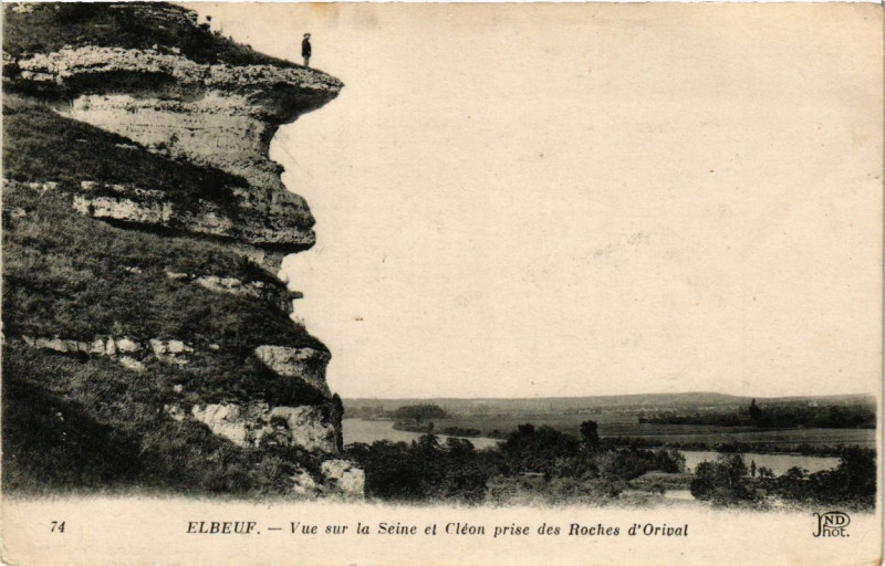 Carte postale ancienne Elbeuf - Vue sur la Seinte et Cleon à Elbeuf