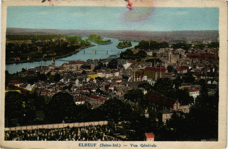 Carte postale ancienne Elbeuf - Vue générale à Elbeuf