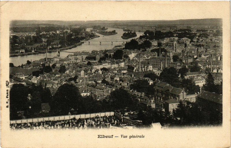 Carte postale ancienne Elbeuf - Vue générale à Elbeuf