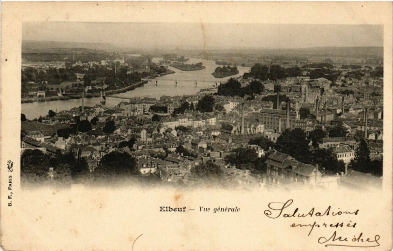 Carte postale ancienne Elbeuf - Vue générale à Elbeuf