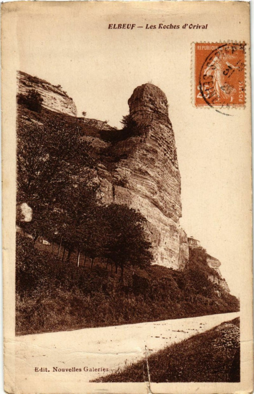 Carte postale ancienne Elbeuf - Les Roches d'Orival à Elbeuf