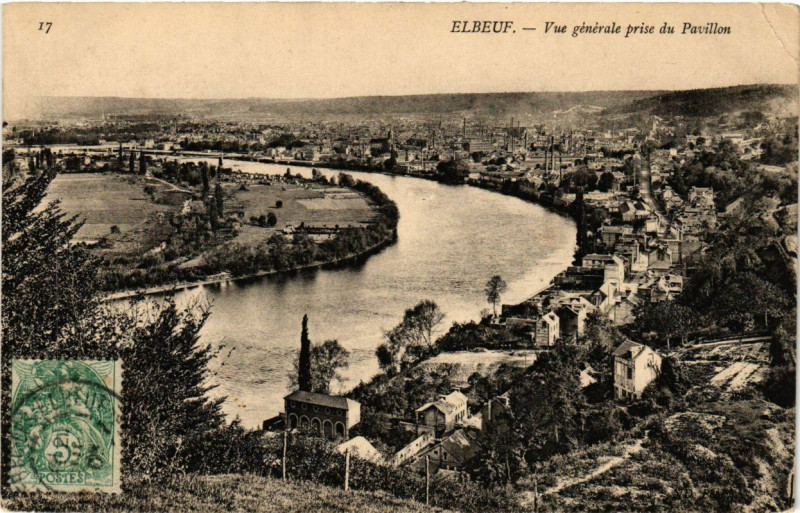 Carte postale ancienne Elbeuf - La Vue générale prise du Pavillon à Elbeuf