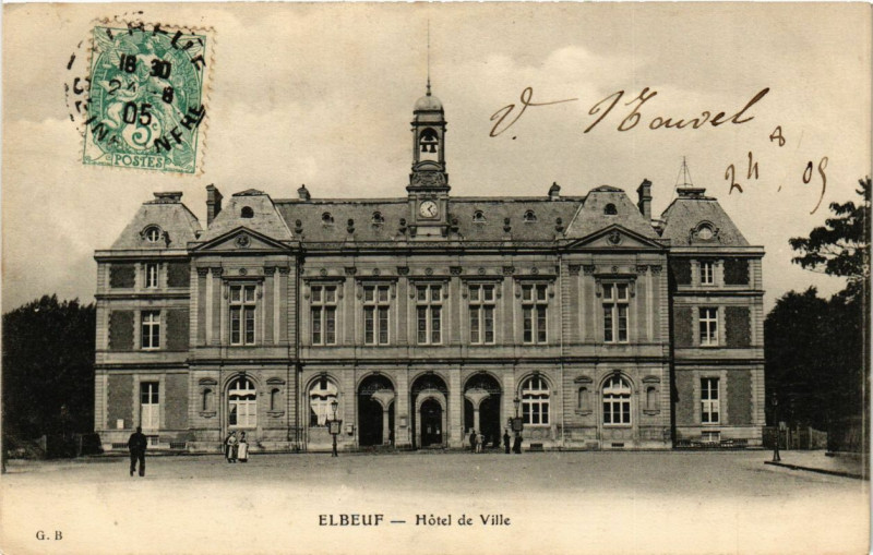 Carte postale ancienne Elbeuf - Hotel de Ville à Elbeuf