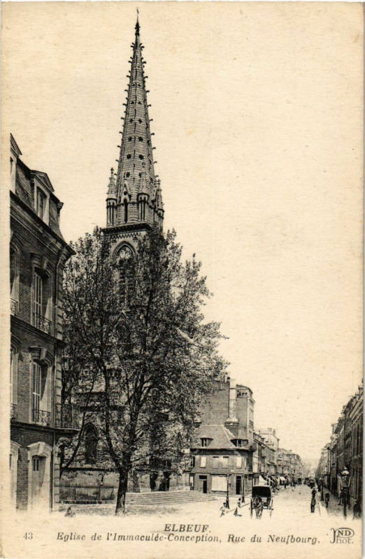 Carte postale ancienne Elbeuf - Eglise de l'Immaculée-Conception à Elbeuf