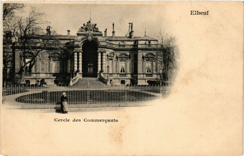 Carte postale ancienne Elbeuf - Cercle des Comercants à Elbeuf