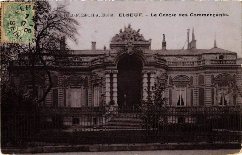 Carte postale ancienne Elbeuf - Cercle des Comercants à Elbeuf