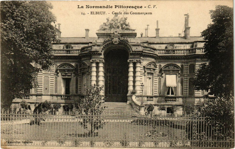 Carte postale ancienne Elbeuf - Cercle des Comercants à Elbeuf