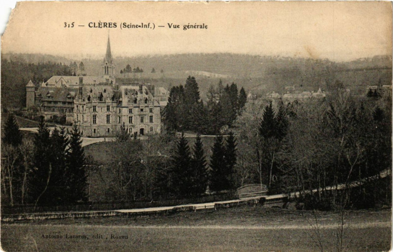 Carte postale ancienne Cleres - Vue générale à Clères