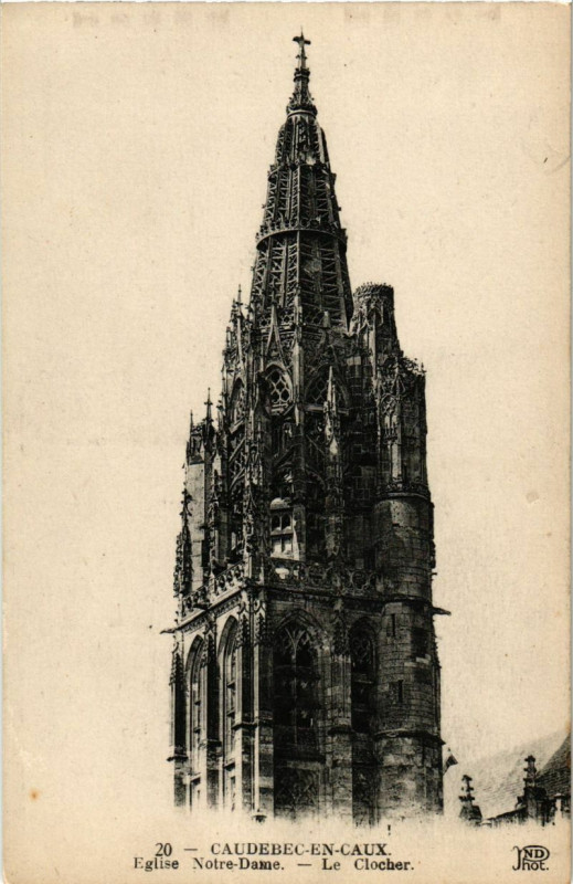 Carte postale ancienne Caudebec-en-Caux - Eglise N.D. le Clocher