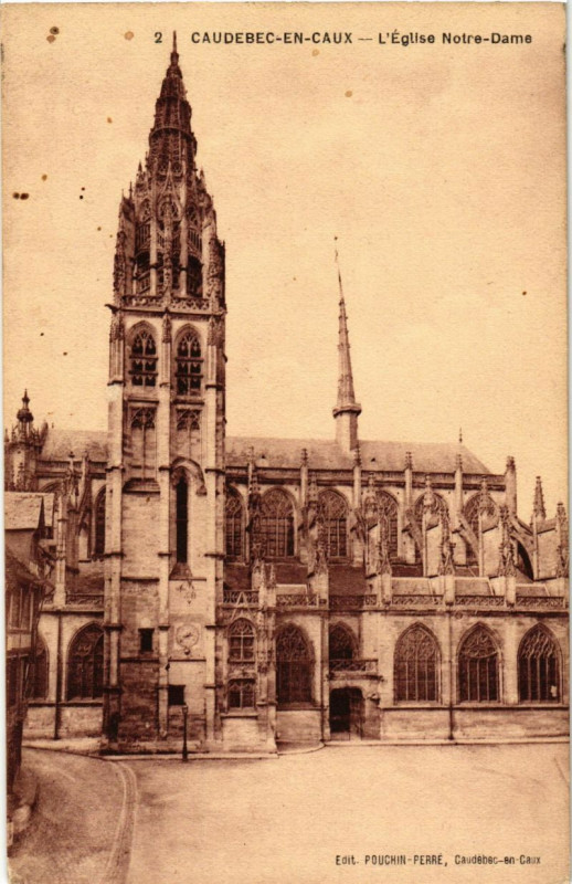 Carte postale ancienne Caudebec-en-Caux - Eglise N.D.