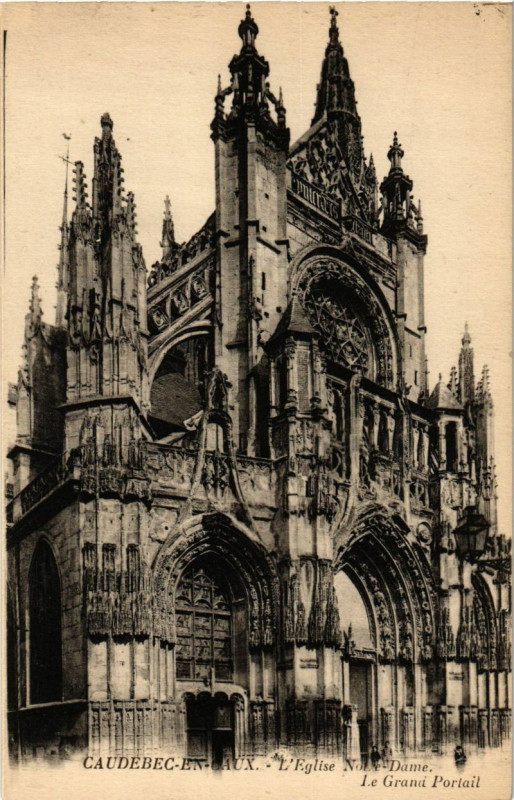 Carte postale ancienne Caudebec-en-Caux - Eglise N.D.
