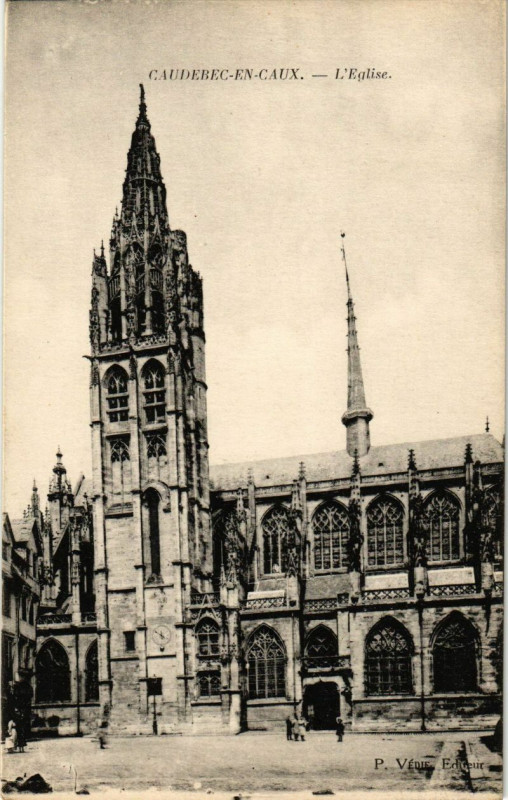 Carte postale ancienne Caudebec-en-Caux - Eglise