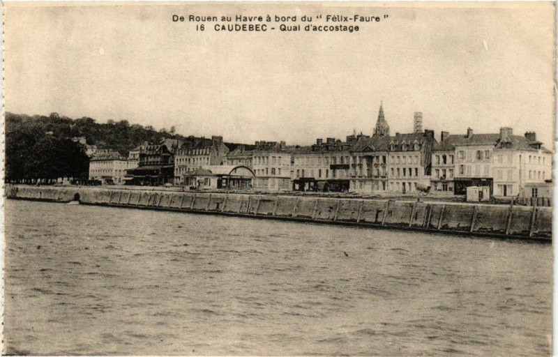Carte postale ancienne Caudebec-en-Caux - Quai d'accostage