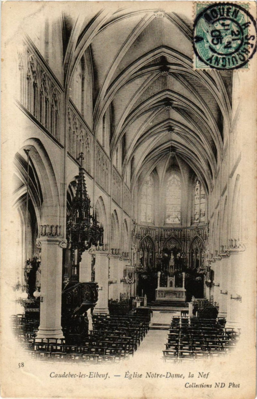 Carte postale ancienne Cadebec-les-Elbeuf - Eglise N.D. la Nef à Elbeuf