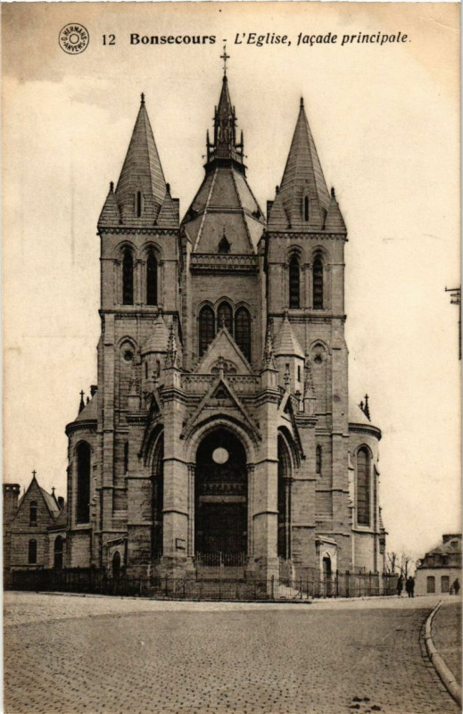 Carte postale ancienne Bon-Secours - Eglise facade Principale