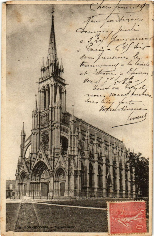 Carte postale ancienne Bon-Secours - Eglise N.D.