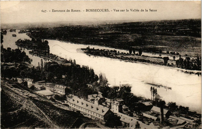 Carte postale ancienne Bon-Secours - Vue sur la Vallée de la Seine
