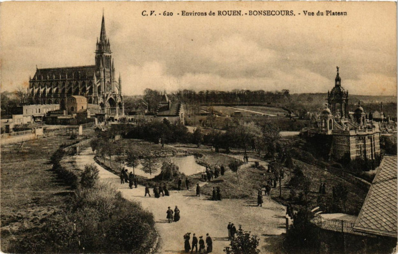 Carte postale ancienne Bon-Secours - Vue du Plateau