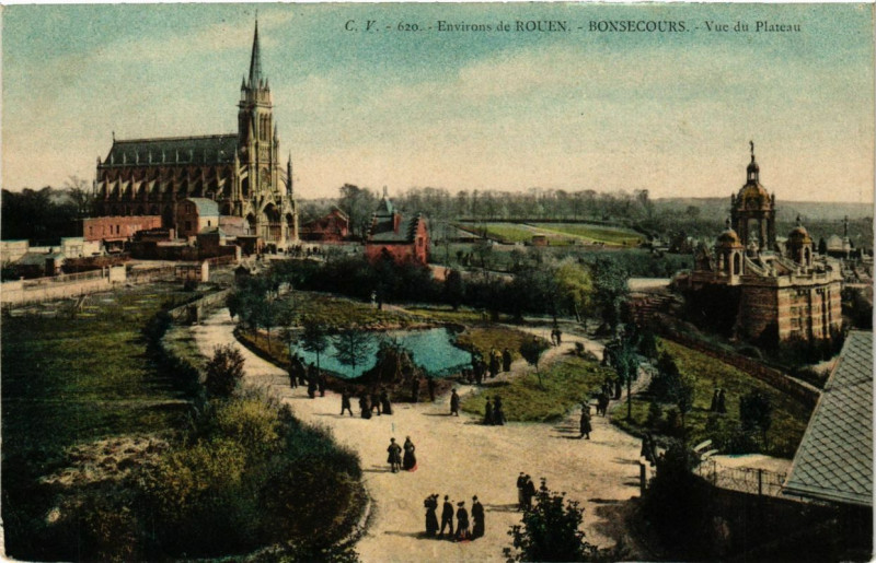 Carte postale ancienne Bon-Secours - Vue du Plateau