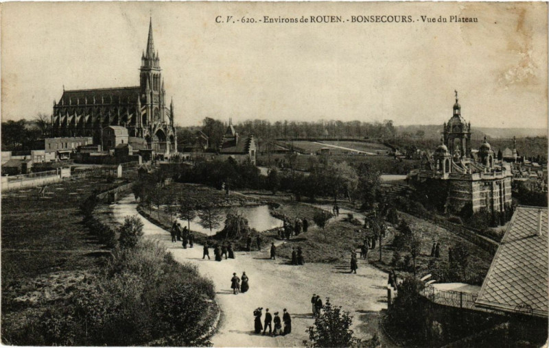 Carte postale ancienne Bon-Secours - Vue du Plateau