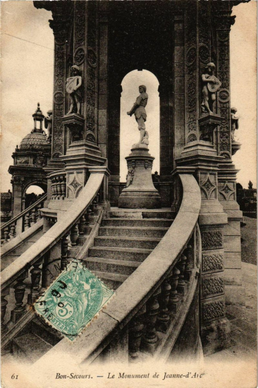 Carte postale ancienne Bon-Secours - Monument de Jeanne d'Arc