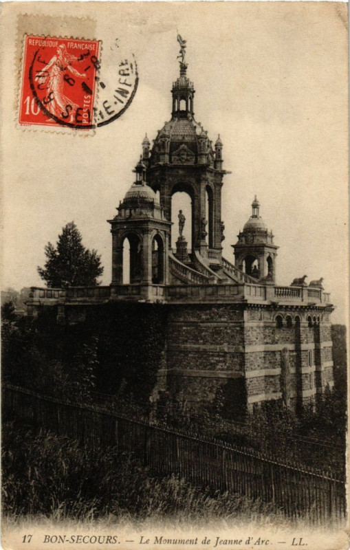 Carte postale ancienne Bon-Secours - Monument de Jeanne d'Arc