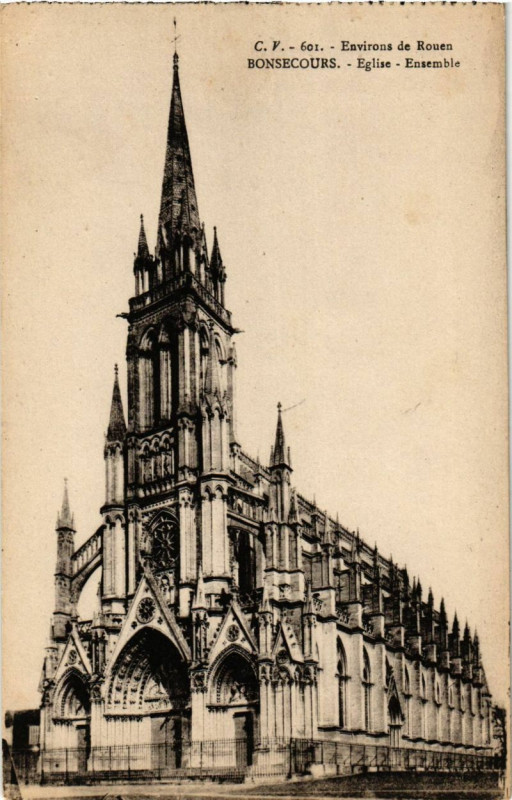 Carte postale ancienne Bon-Secours - Eglise - Ensemble
