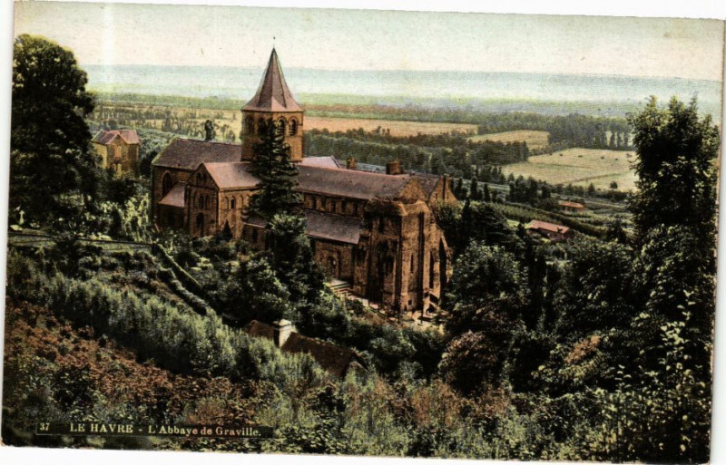Carte postale ancienne Ed. Aqua 37 Le Havre L'Abbaye de Graville au Havre