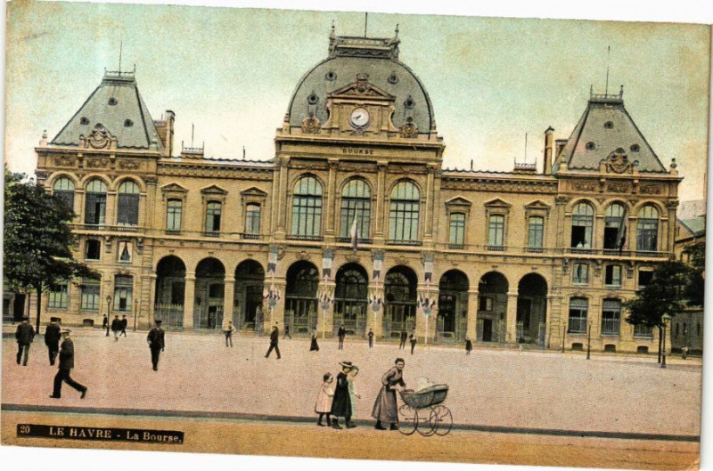 Carte postale ancienne Ed. Aqua 20 Le Havre La Bourse au Havre