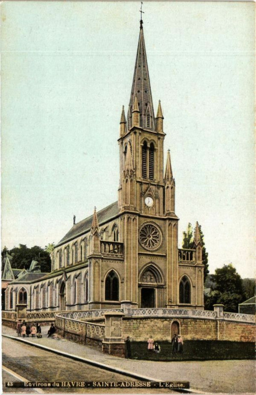 Carte postale ancienne Ed. Aqua 43 Sainte-Adresse Eglise à Sainte-Adresse
