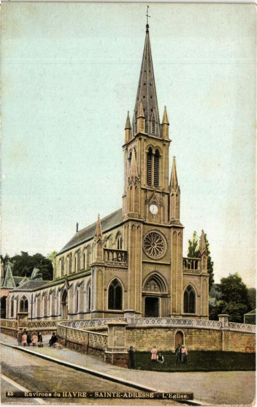 Carte postale ancienne Ed. Aqua 43 Sainte-Adresse Eglise à Sainte-Adresse