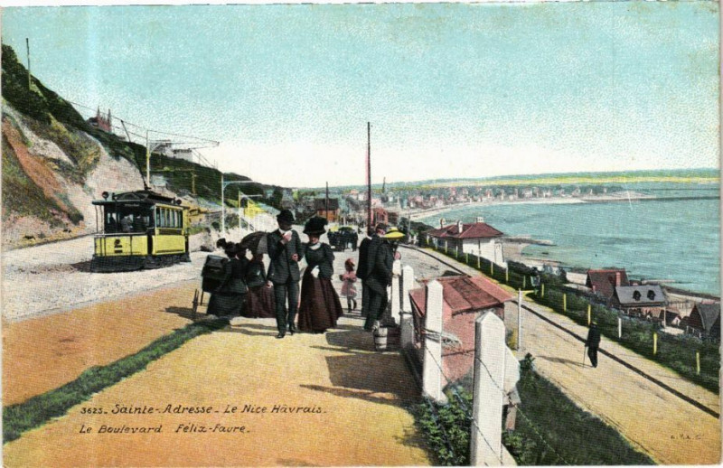Carte postale ancienne Ed. Aqua 3625 Sainte-Adresse Le Bopulevard Felix-Faure à Sainte-Adresse