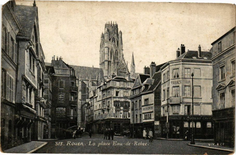 Carte postale ancienne Ed. Aqua 313 Rouen La Place Eau-de-Robec à Rouen