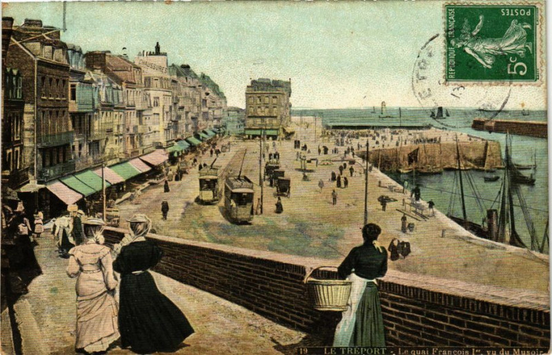 Carte postale ancienne Ed. Aqua 19 Le Treport Le Quai Francois 1er