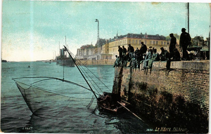 Carte postale ancienne Ed. Aqua 1836 Le Havre Pecheurs à Eu
