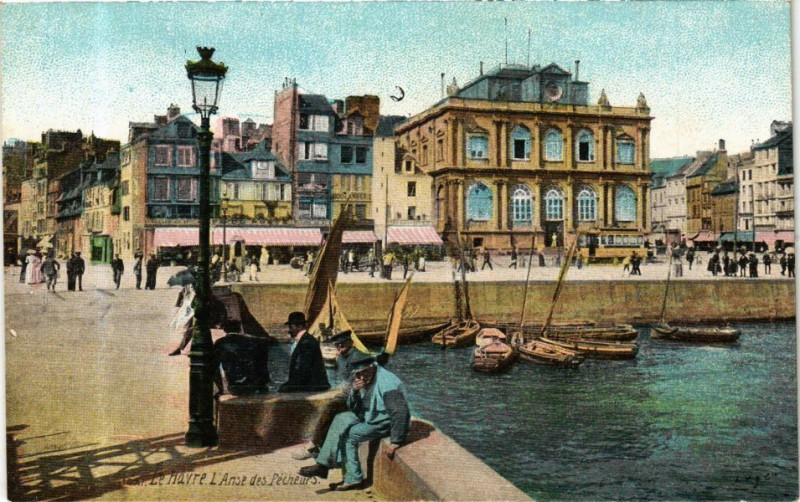Carte postale ancienne Ed. Aqua 1821 Le Havre L'Anse des pecheurs à Eu