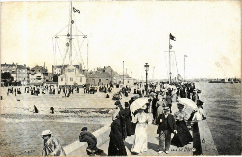 Carte postale ancienne Ed. Aqua 1815 Le Havre Sur la Jetée au Havre