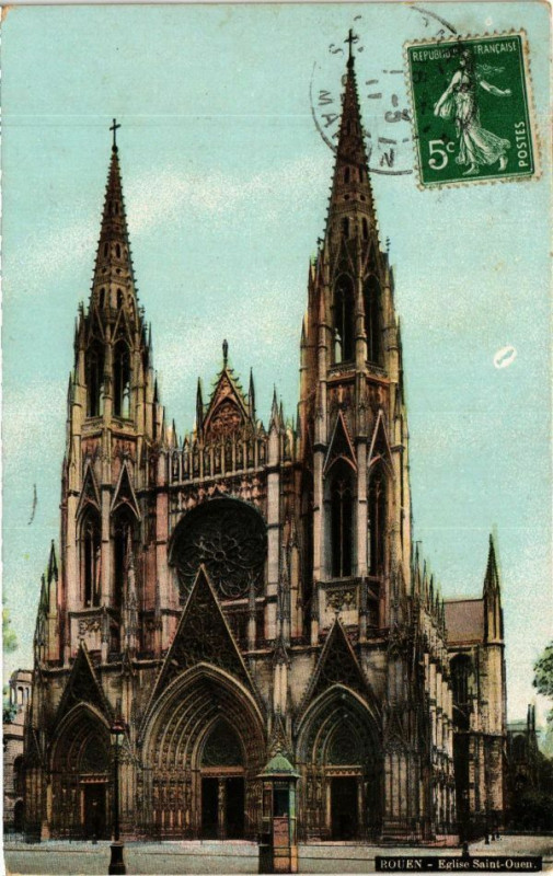 Carte postale ancienne Ed. Aqua Rouen Eglise Saint-Ouen à Rouen